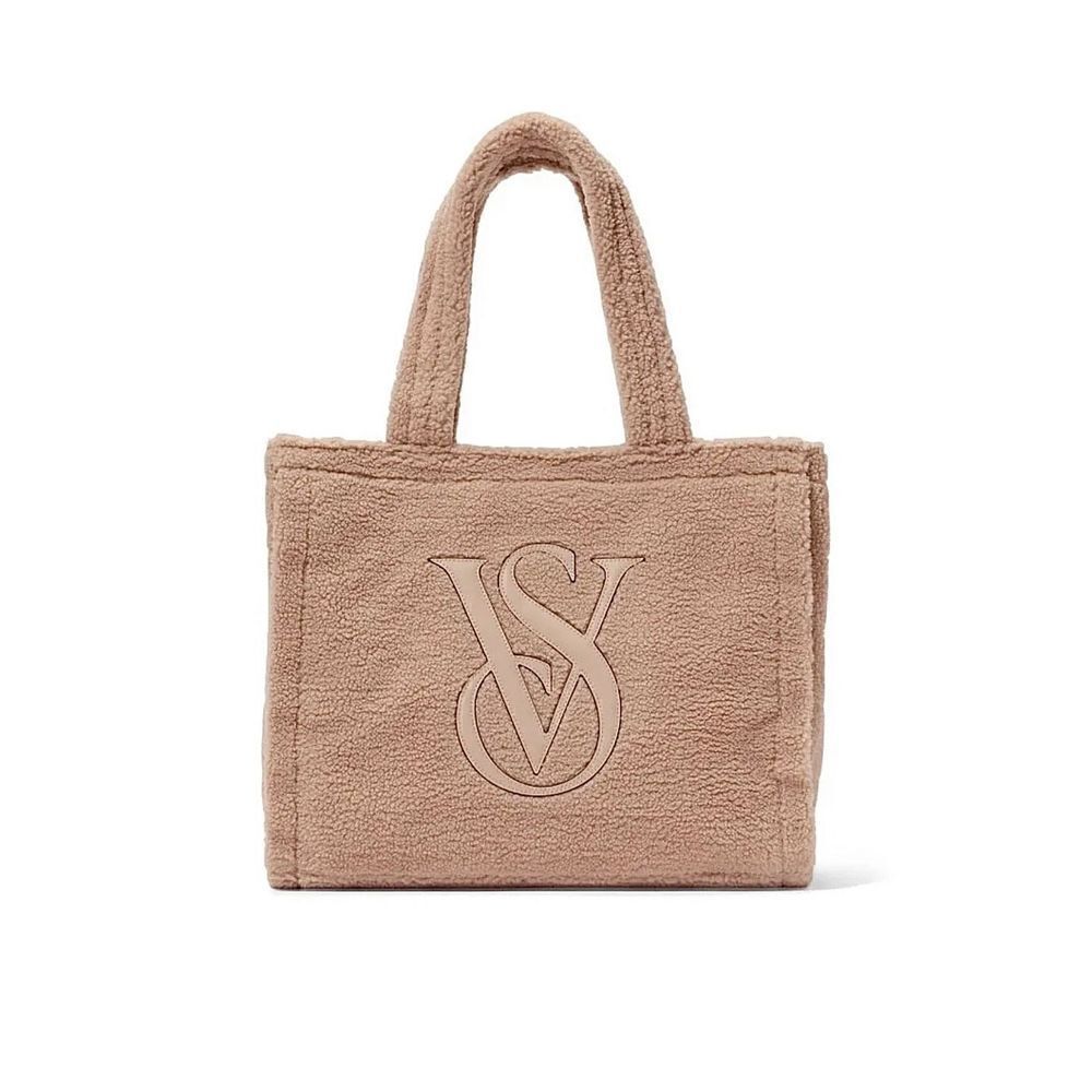 NWT Victoria’s Secret Fuzzy Sherpa Tan Cream Tote